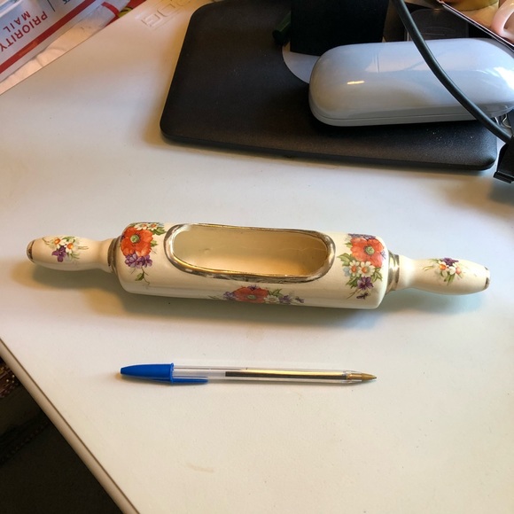 Vintage Accents Vintage Porcelain Rolling Pin Planter Poshmark